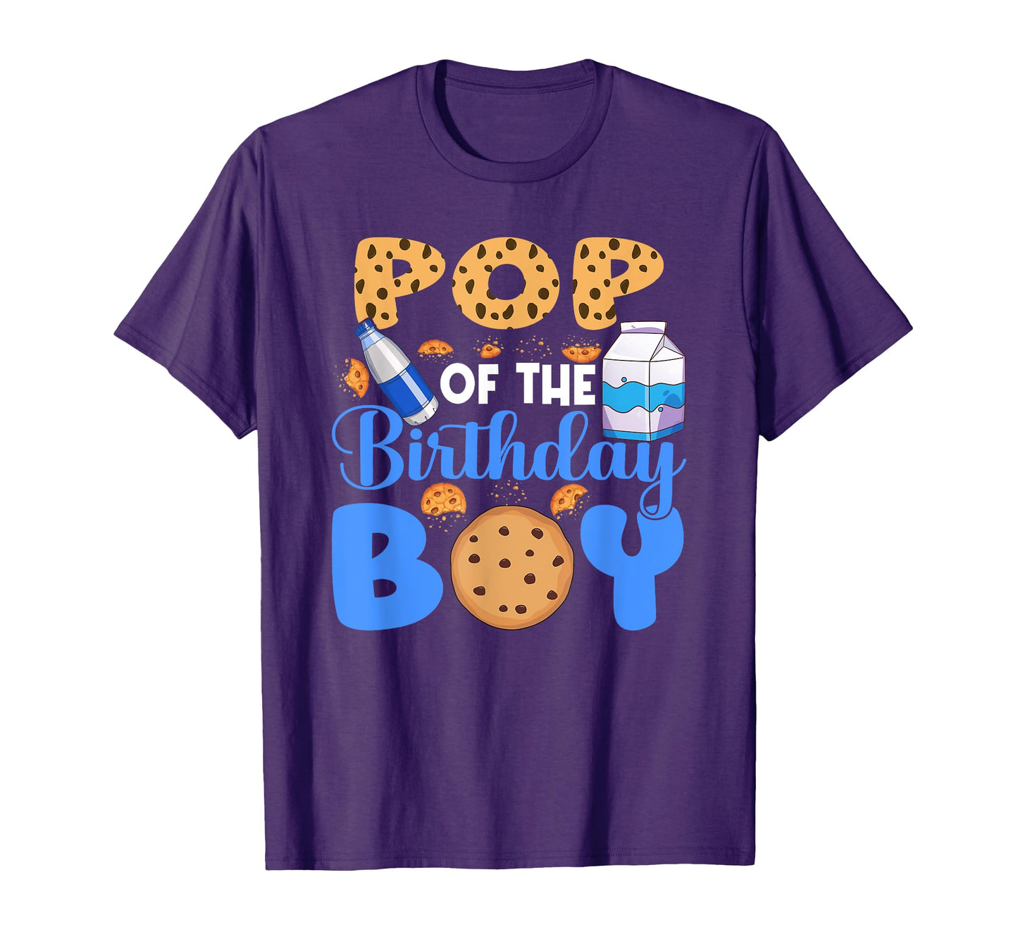 Pop of The Birthday Boy Milk and Cookies 1st Birthday T-Shirt