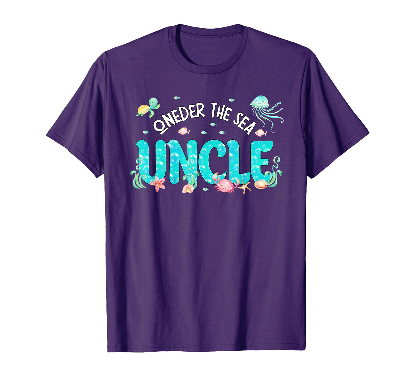 Mens Under Sea Uncle Birthday Girl Boy Matching Family Party T-Shirt