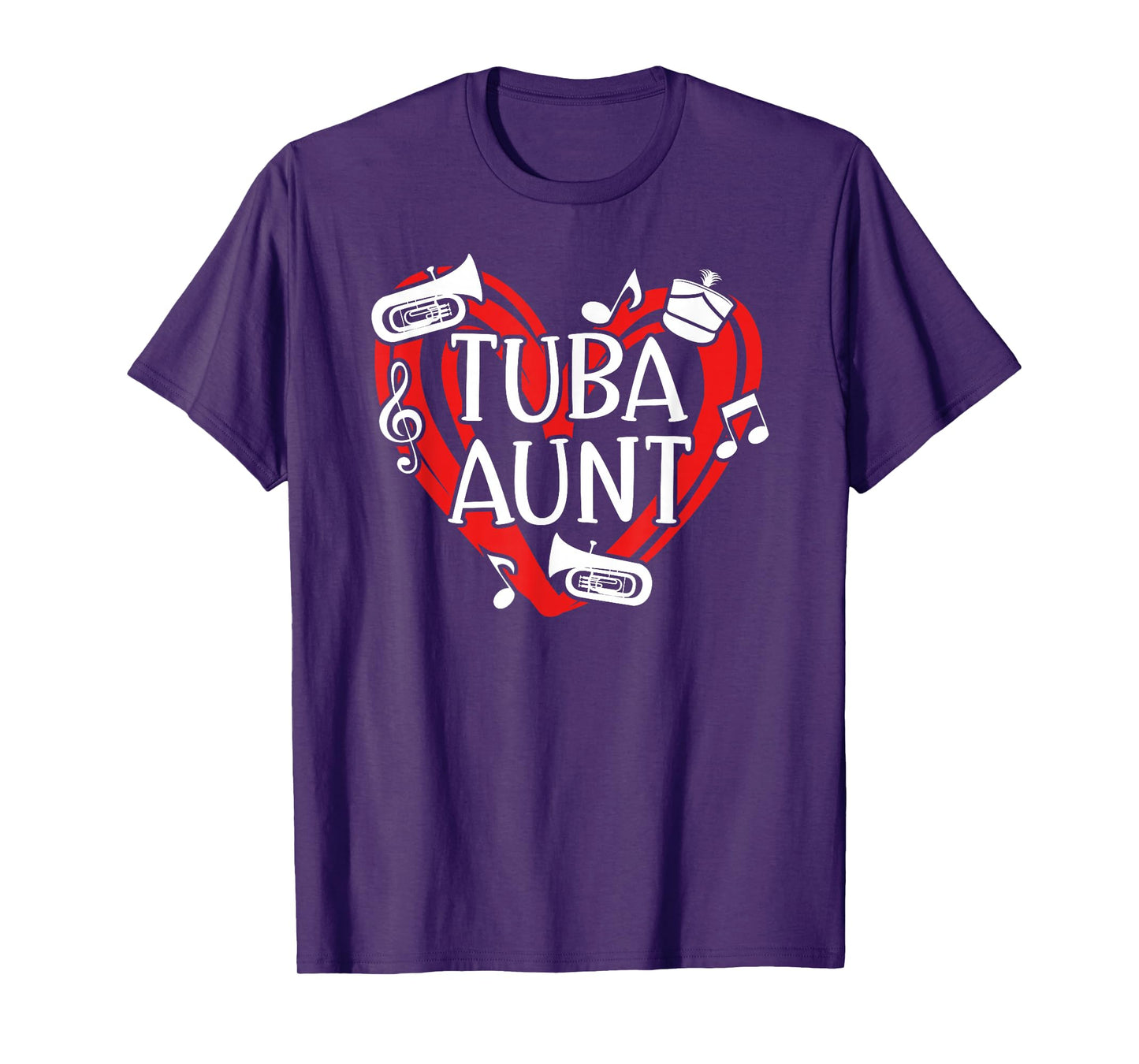 Tuba Aunt of A Tuba Player Auntie Heart Tubist Aunt T-Shirt