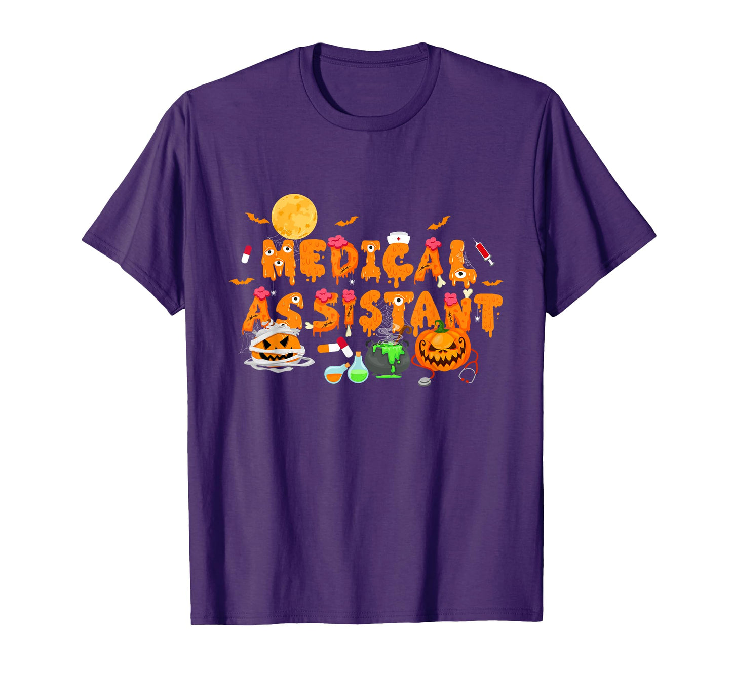 Men Women Medical Assistant Scary Halloween Zombie Costume T-Shirt