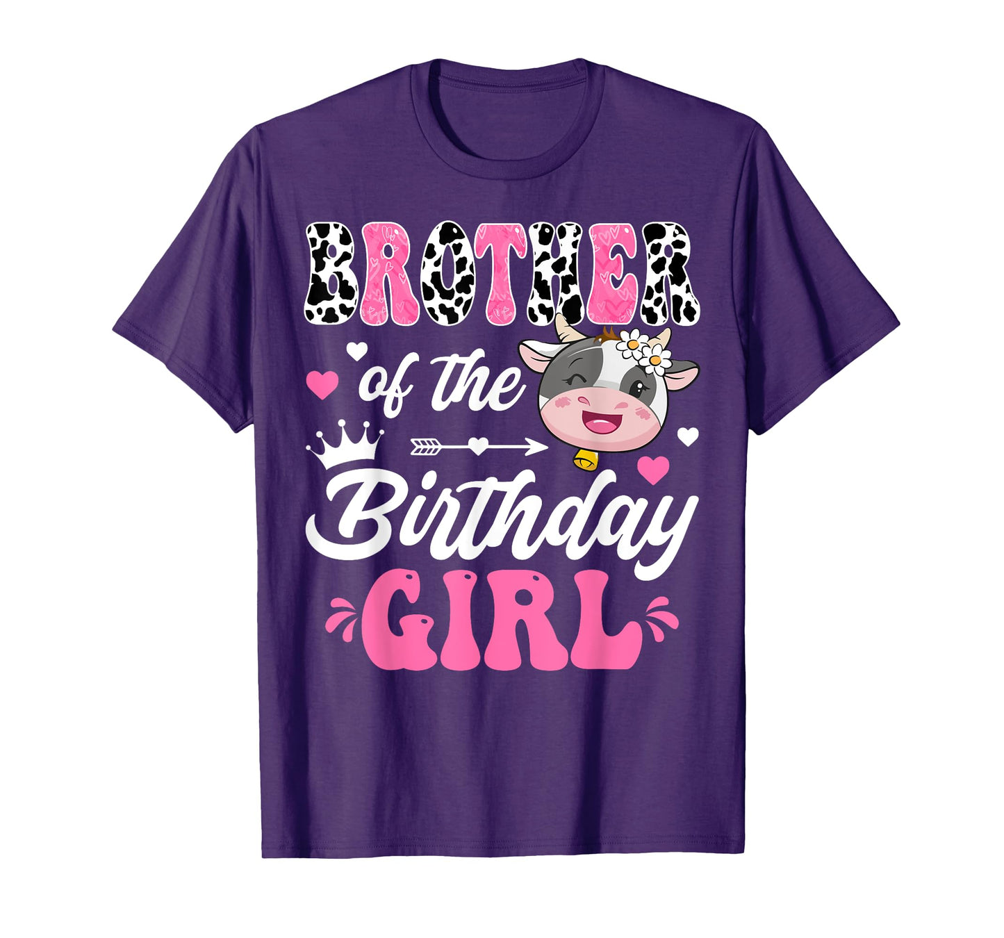 Brother Of The Birthday Girl Cute Cow Farm 1St Birthday T-Shirt