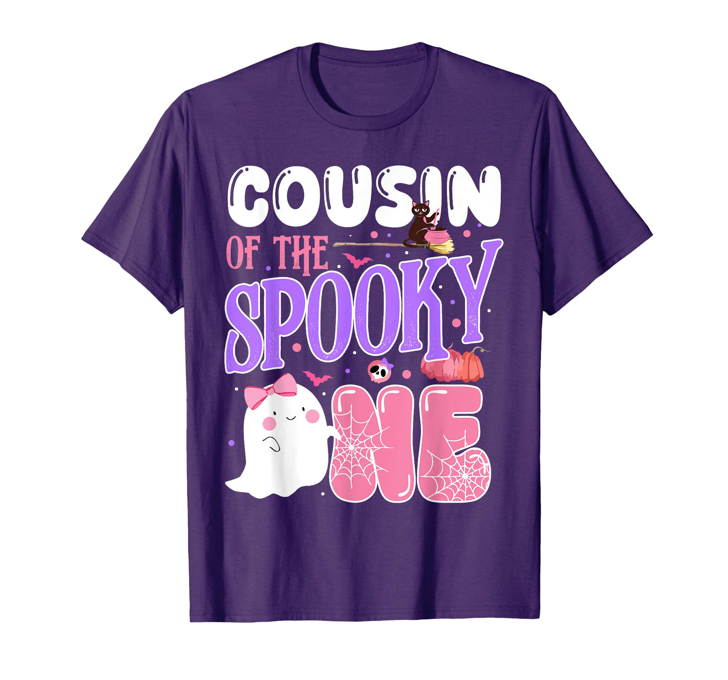 Cousin Of The Spooky One 1st Birthday Halloween Pink Ghost T-Shirt