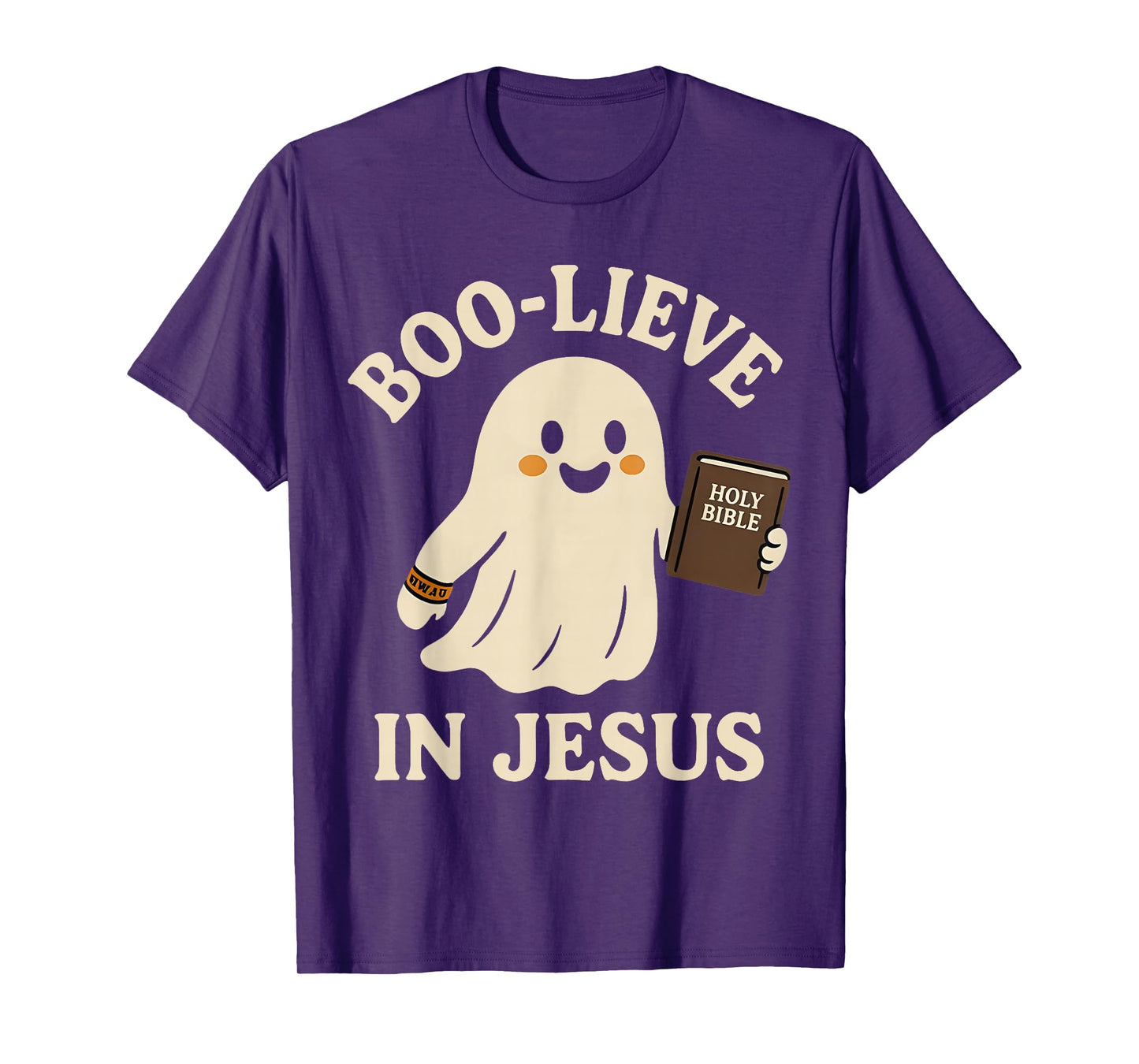 Boo-Lieve in Jesus Funny Cute Christian Halloween Ghost Kids T-Shirt