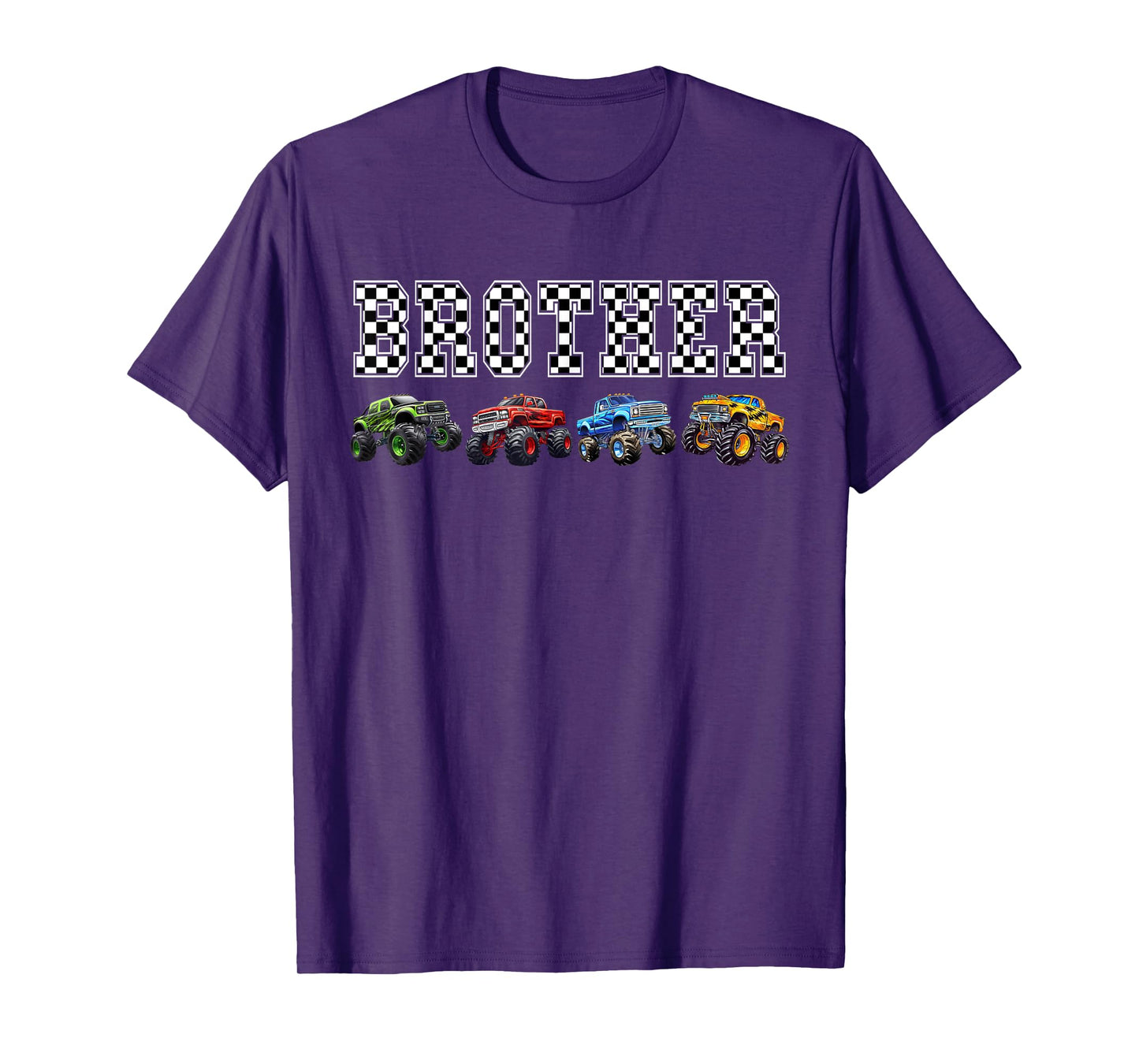 Brother Family Crew Monster Truck Lover Birthday Matching T-Shirt