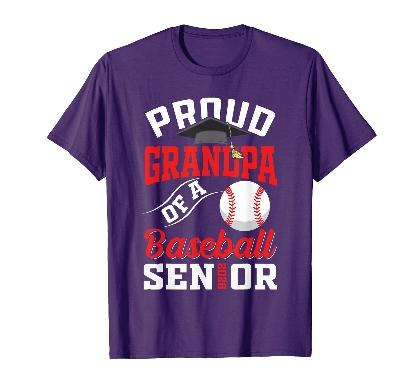 Proud Grandpa of a baseball Senior class of 2026 graduation T-Shirt