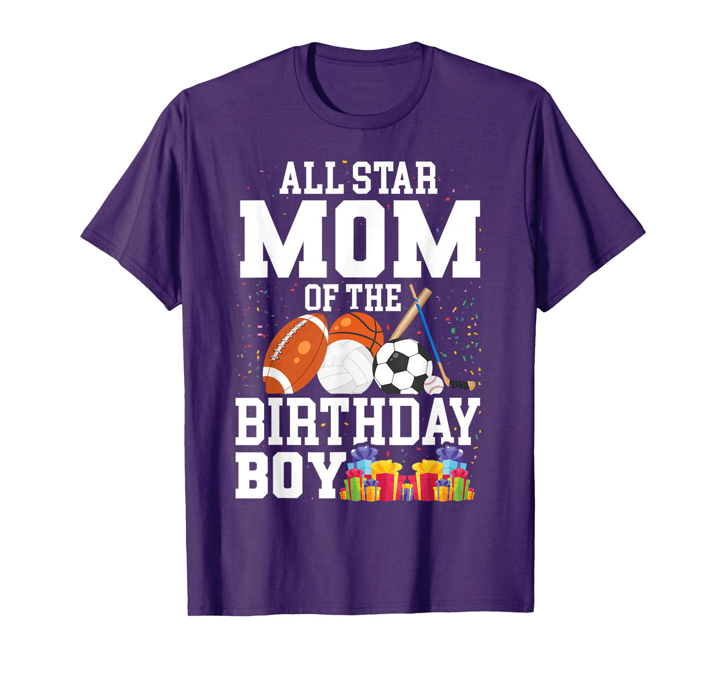 All Star Mom of The Birthday Boy Sports Mommy Mama Mother T-Shirt