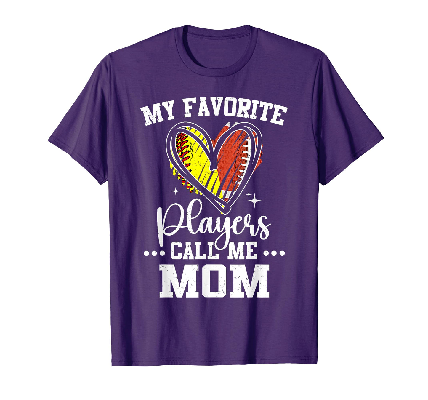 My Favorite Softball Football Players Call Me Mom T-Shirt
