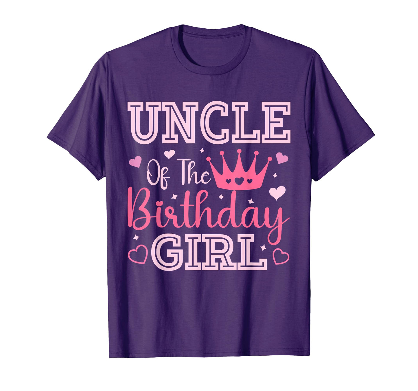 Uncle of the Birthday Girl Cute Pink Matching Family Party T-Shirt
