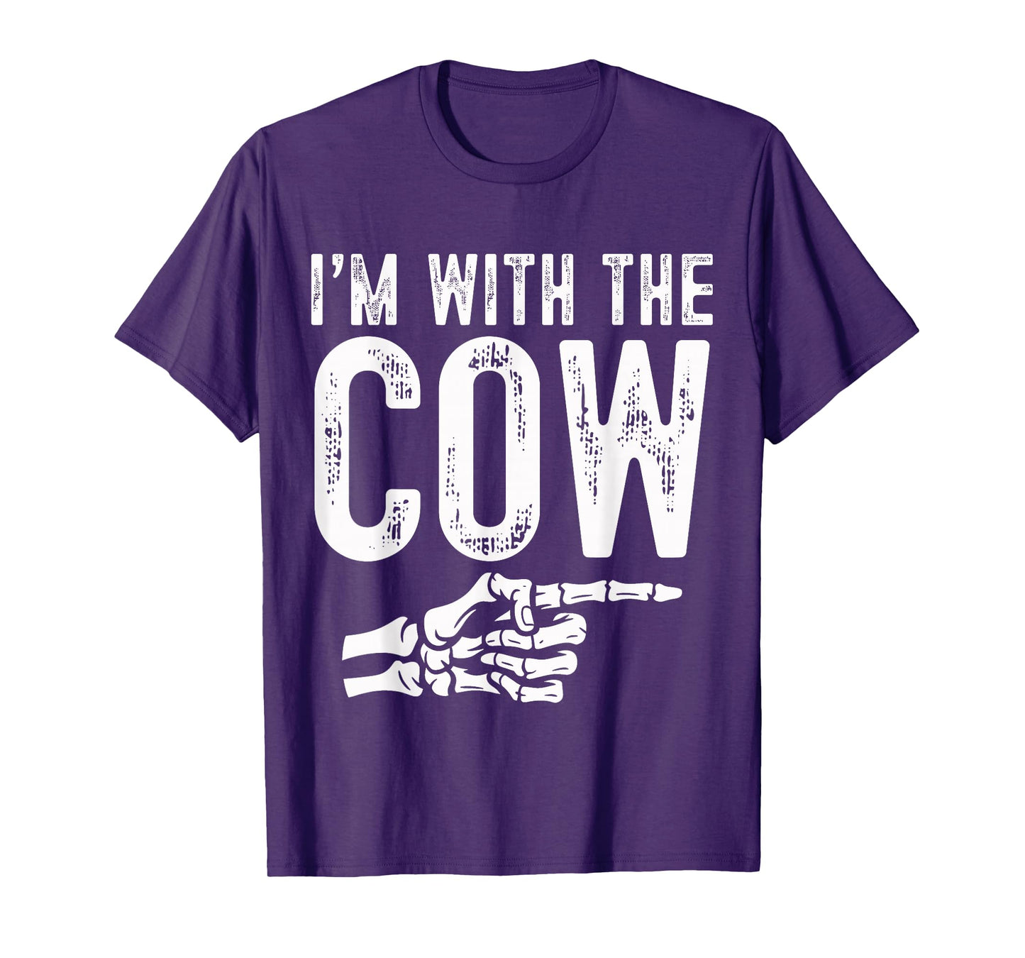 I'm with The Cow Easy Costume Halloween Couples Matching T-Shirt