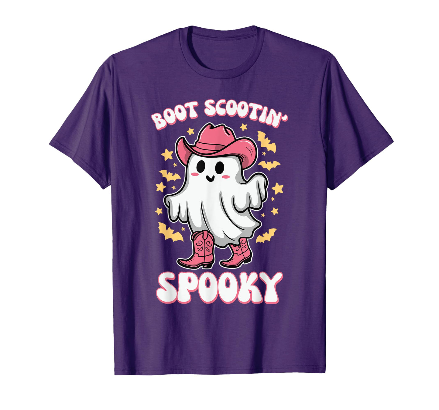 Boot Scootin Spooky Retro Western Funny Halloween Cute Ghost T-Shirt
