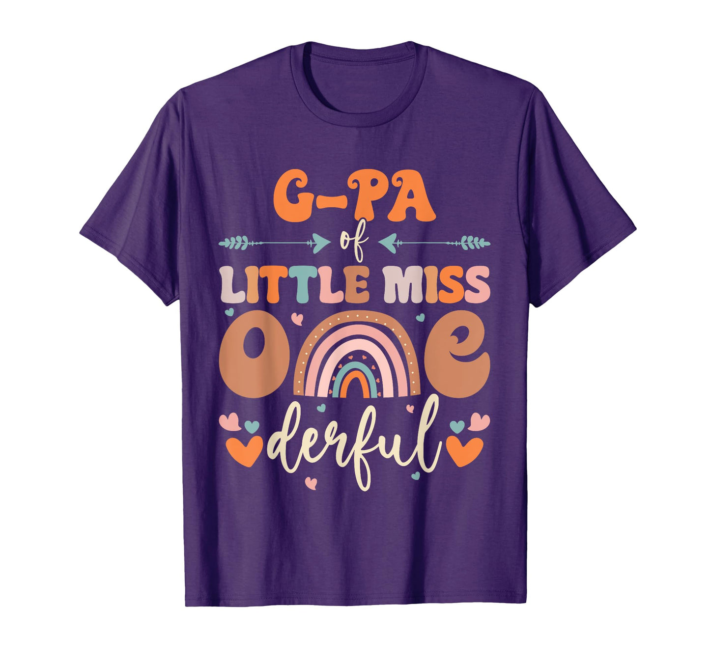 G Pa Of Little Miss Onederful 1st Birthday Boho Rainbow T-Shirt