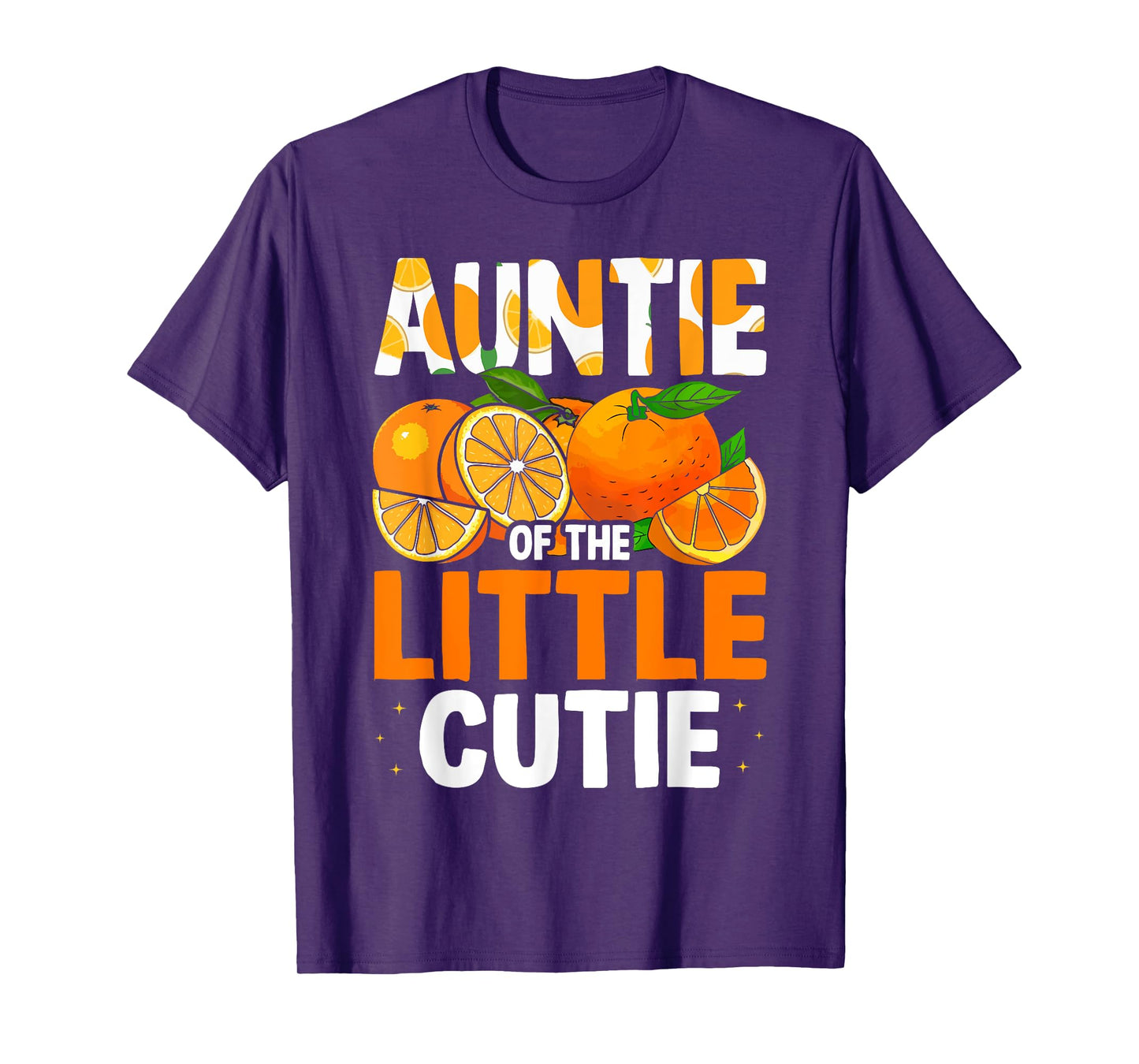 Auntie Little Cutie Baby Shower Orange 1st Birthday Party T-Shirt