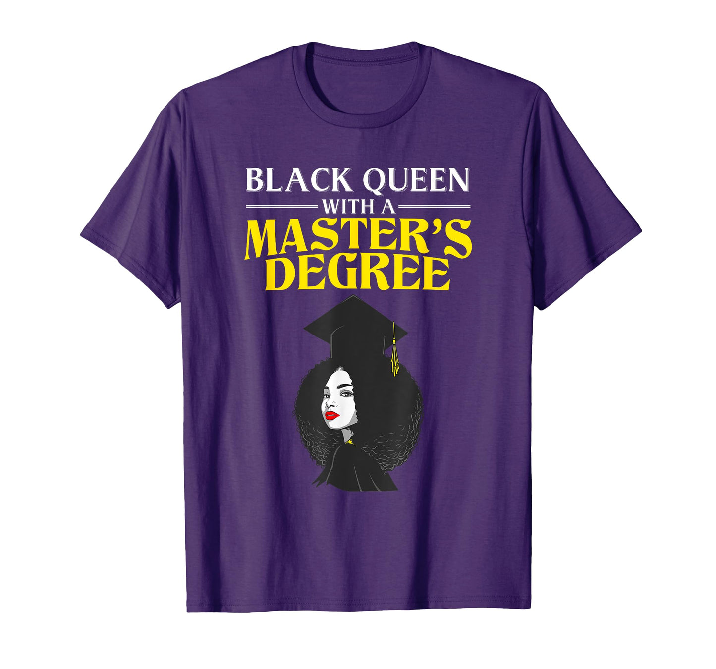 Funny Masters Degree Design For Girls Women Black Queen T-Shirt