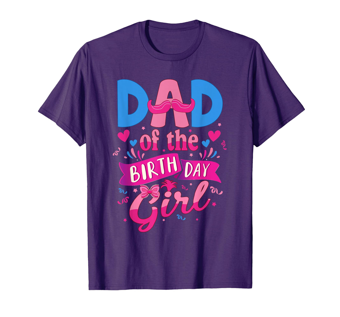 Dad Of The Birthday Girl Troll Family Party Decorations T-Shirt