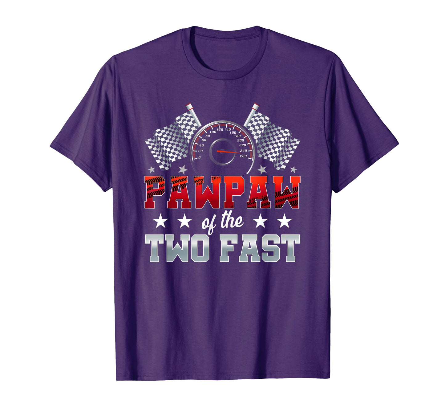 Pawpaw of The Two Fast Second Birthday Racing Car Family T-Shirt