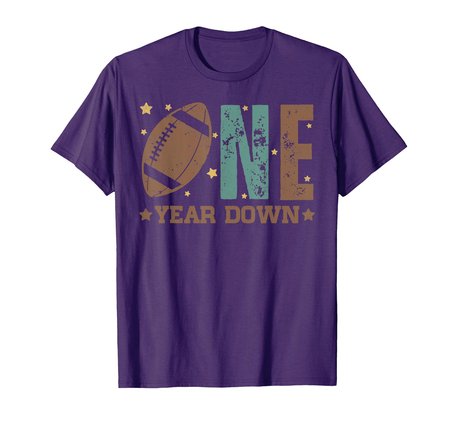 1st Year Down Football Lover First Birthday Boy Party T-Shirt