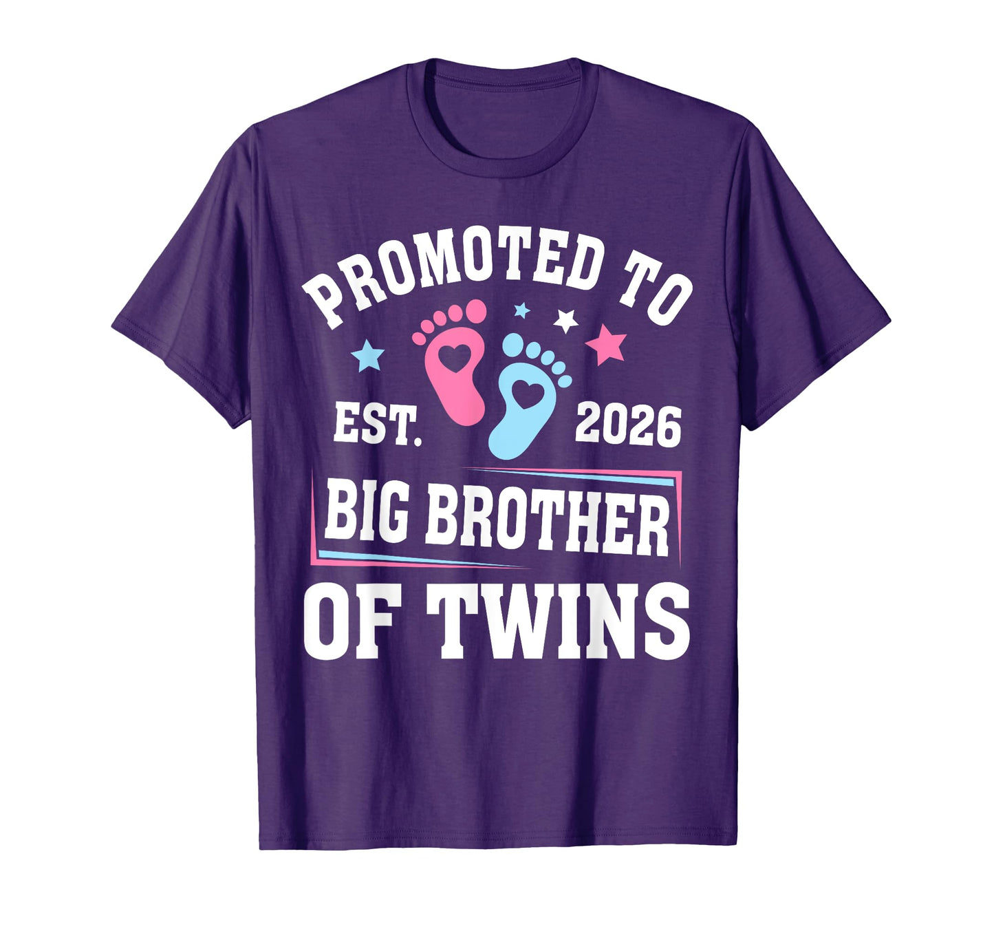 Promoted to Big Brother of Twins Est 2026 Gender Reveal T-Shirt