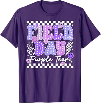 Field Day Purple Team Outdoor Field Day Games Kids Teacher T-Shirt
