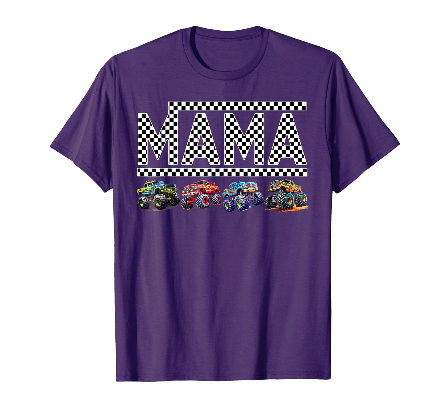 Mama Retro Monster Truck Family Crew Birthday Matching Party T-Shirt