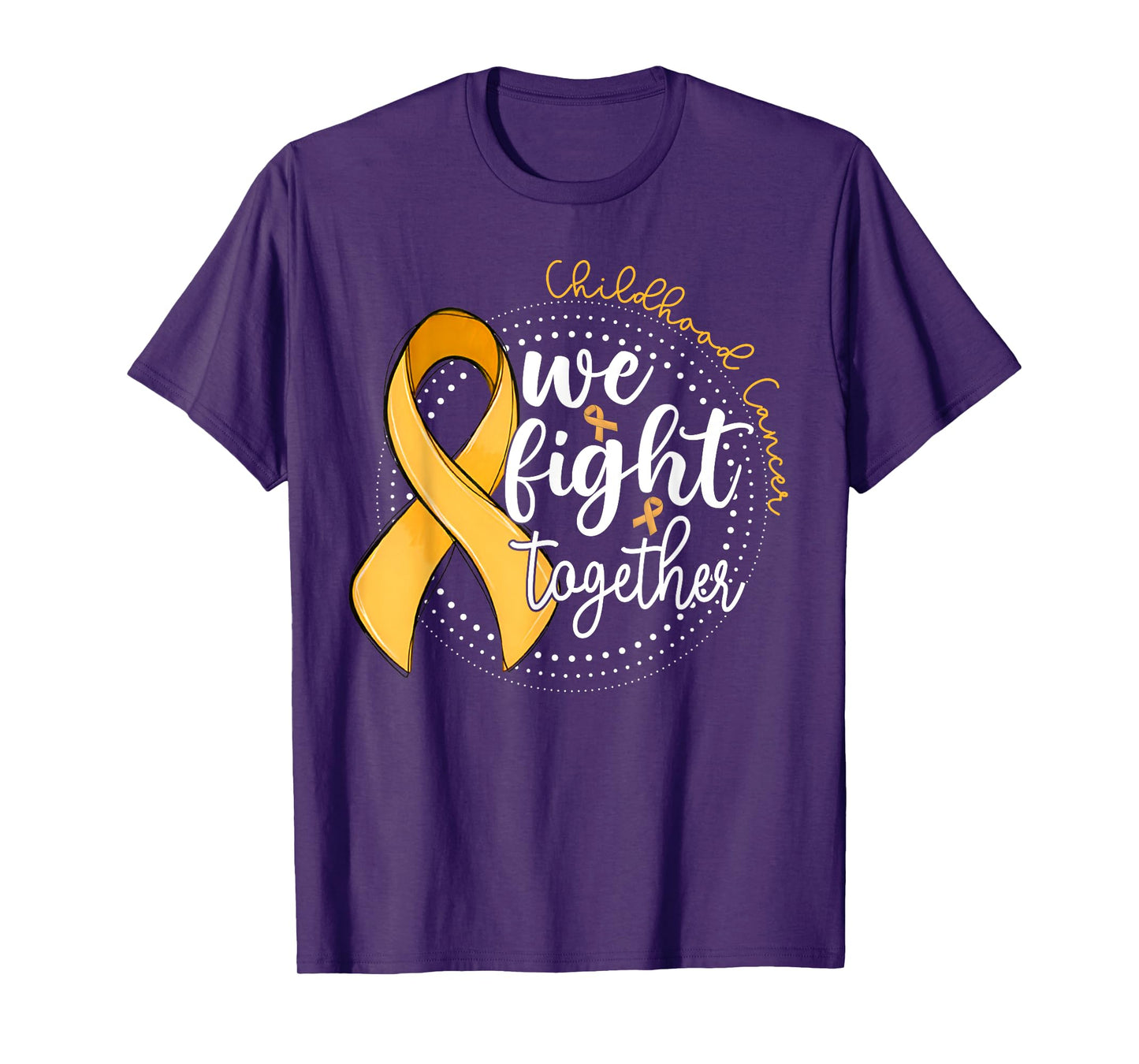 Childhood Cancer Awareness We Fight Together Gold Ribbon T-Shirt