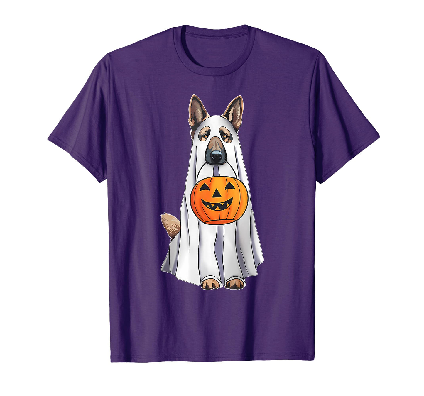 German Shepherd Ghost Pumpkin Halloween Costume Fall T-Shirt