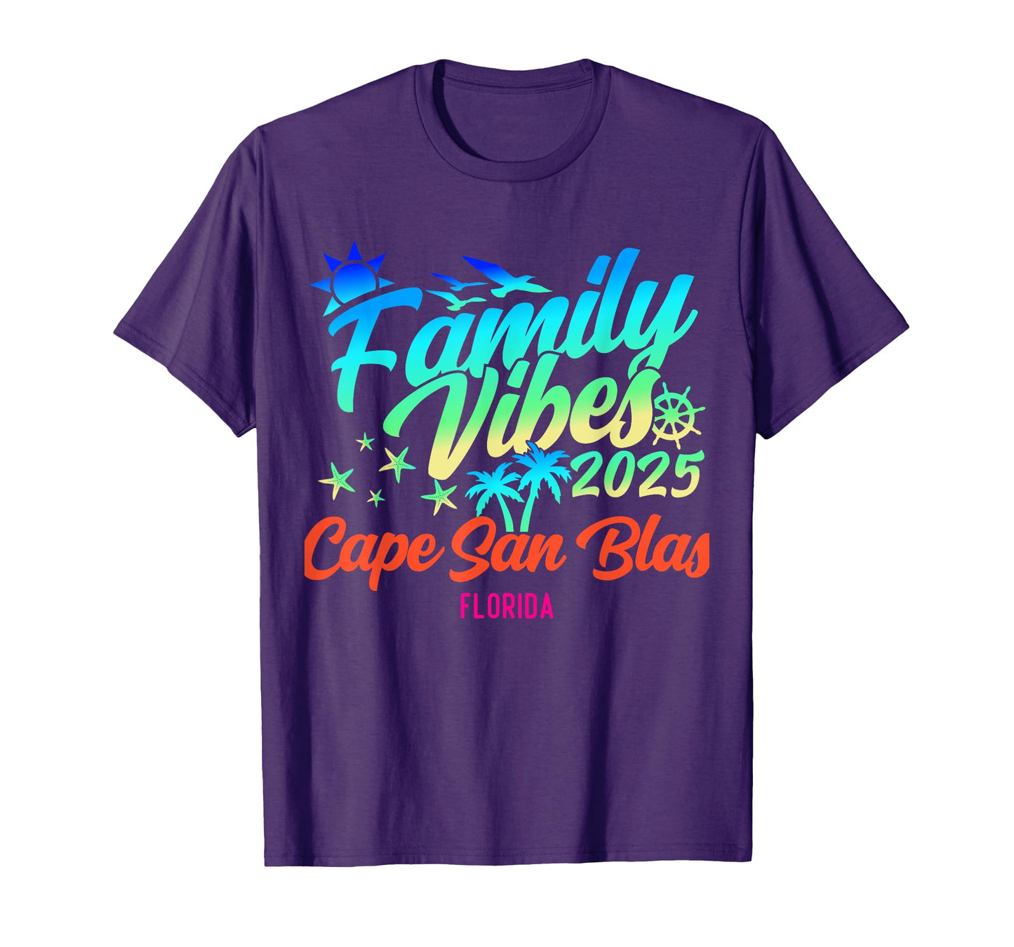 Cape San Blas Florida Family Vibes 2025 Vacation Summer T-Shirt