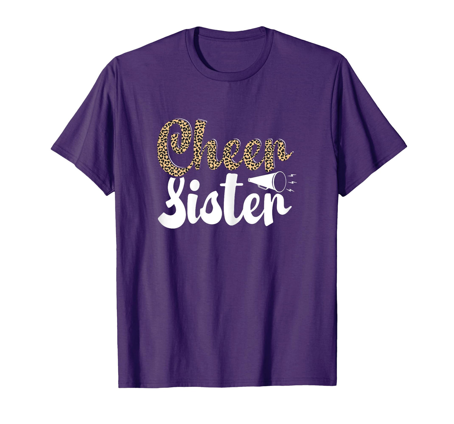 Funny Cheerleading Leopard Graphic Women Cheer Sister T-Shirt