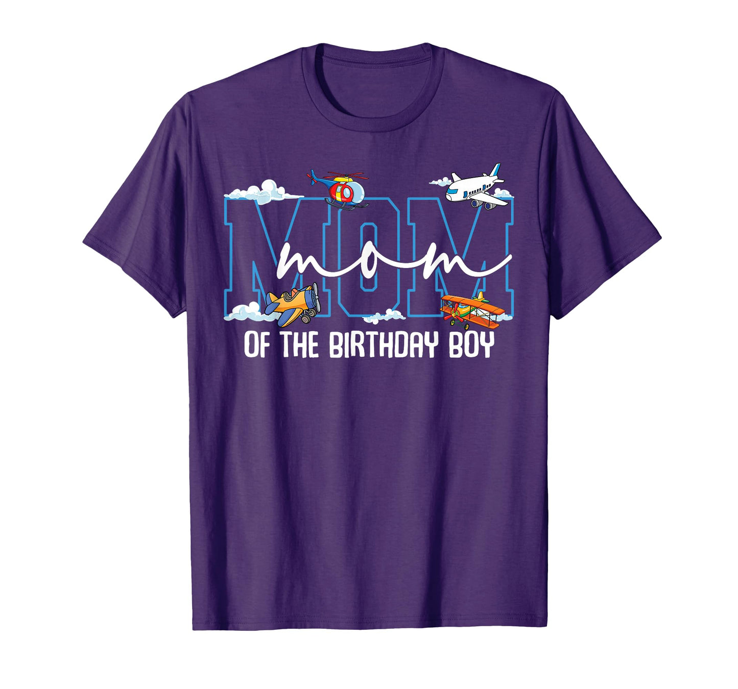 Airplane Birthday Boy MOM of the Birthday Boy Plane Gift T-Shirt