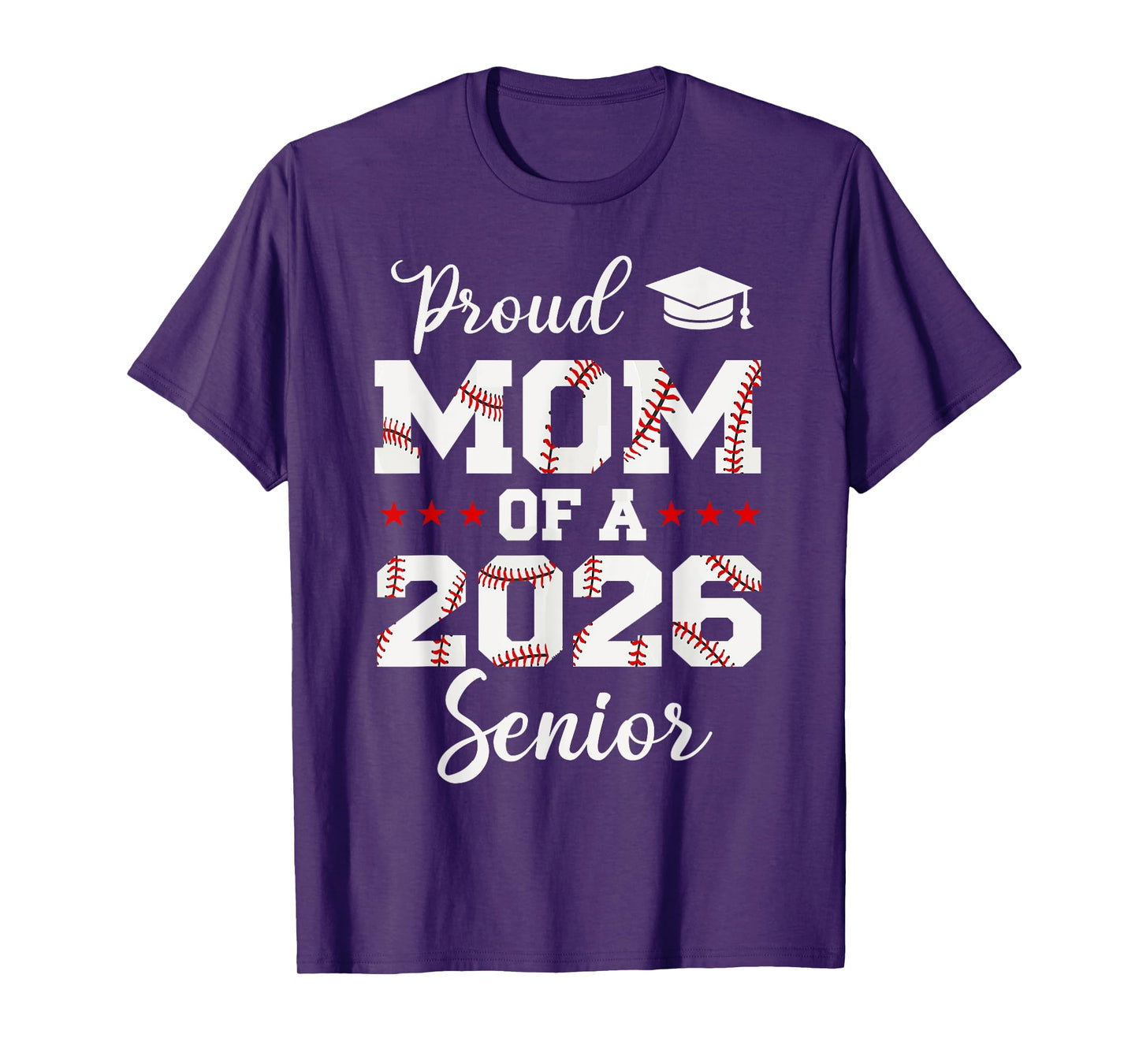 Senior Mom Class Of 2026 Cute Baseball Player Graduation T-Shirt