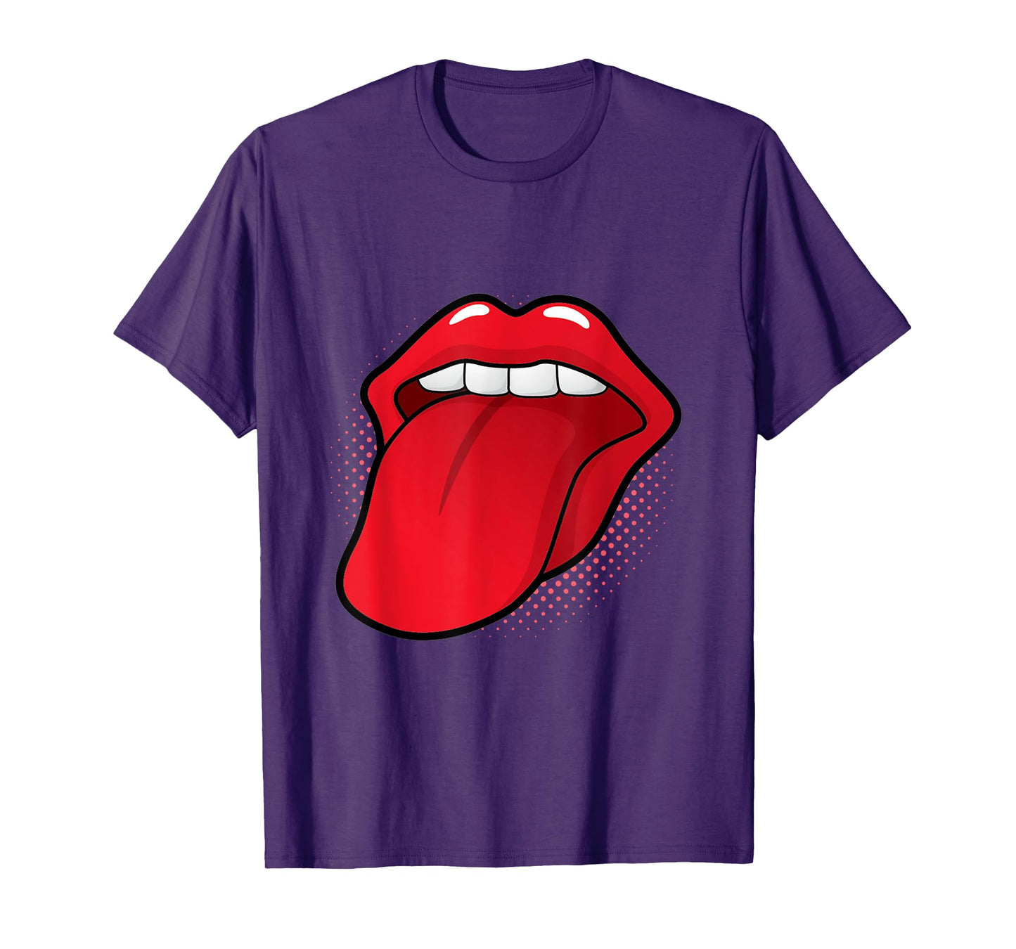 Tongue Out Red Lips Kissing Mouth Lipstick Kissing Lick T-Shirt
