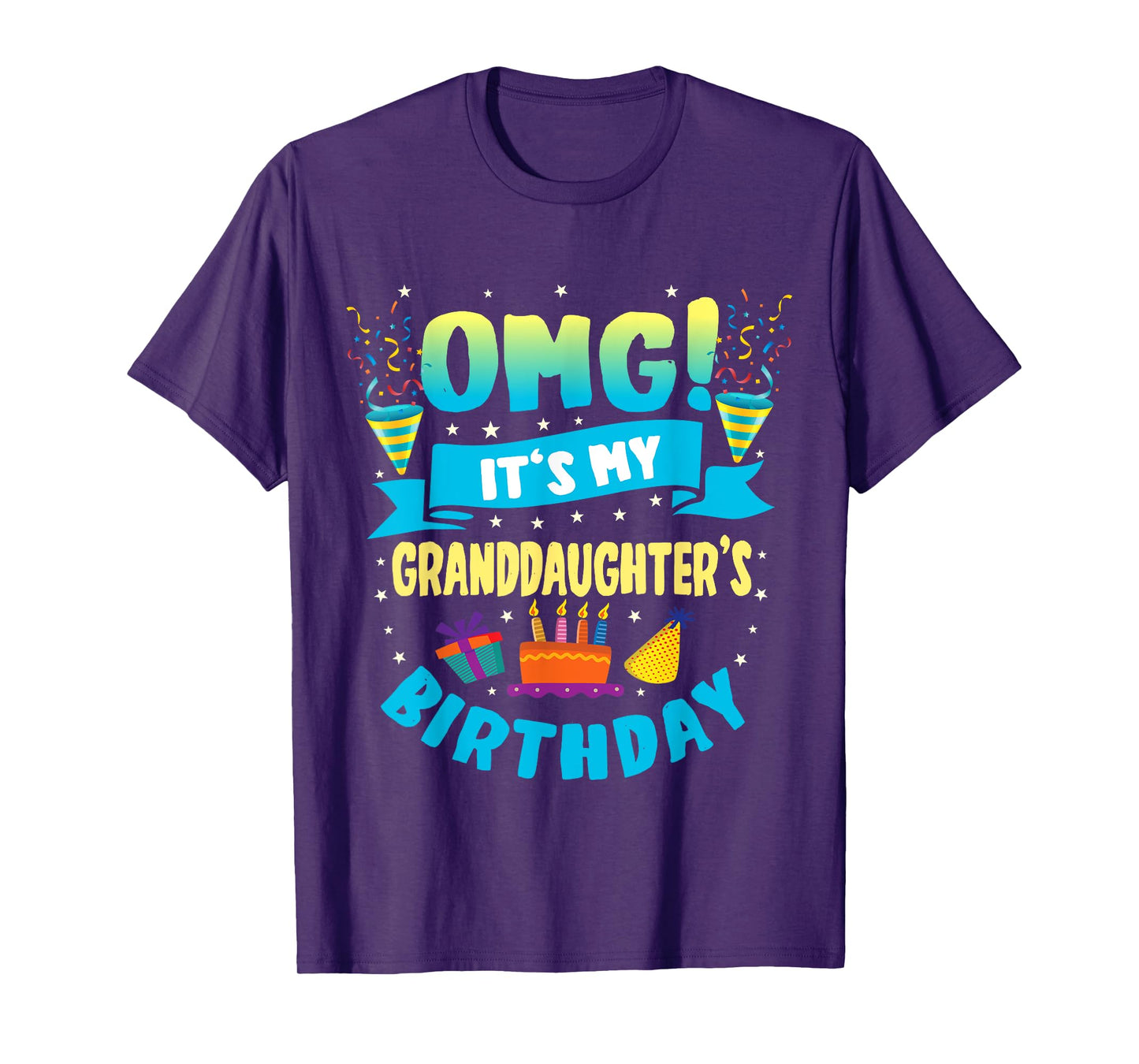 Happy Birthday Granddaughter T-Shirt bday Gifts Women Unisex Classic Fit Crew Neck Short Sleeve Black Small T-Shirt
