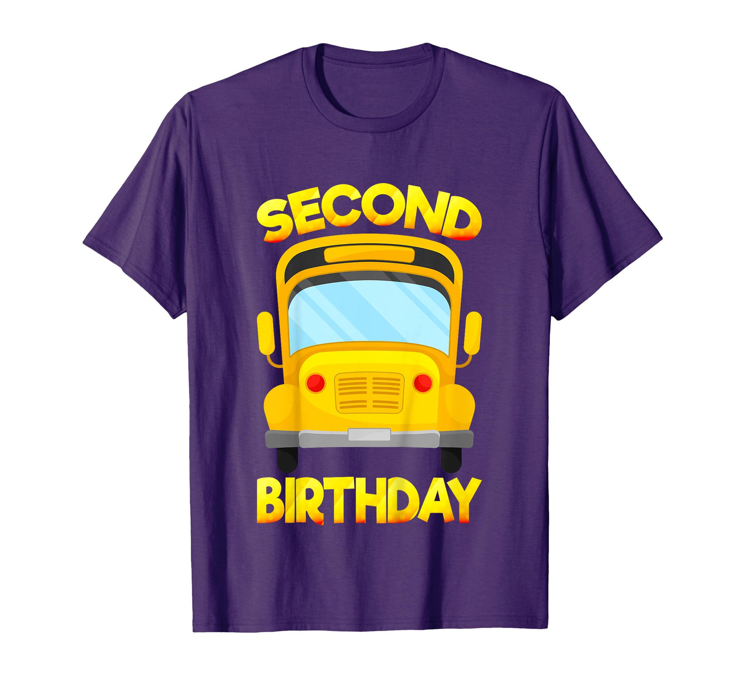Kids 2 Years Old Kids 2nd Birthday Second School Bus Birthday T-Shirt
