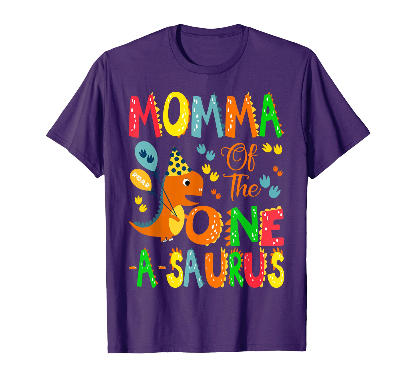 Momma of The One-A-Saurus 1St Birthday Boy Dinosaur T-Shirt