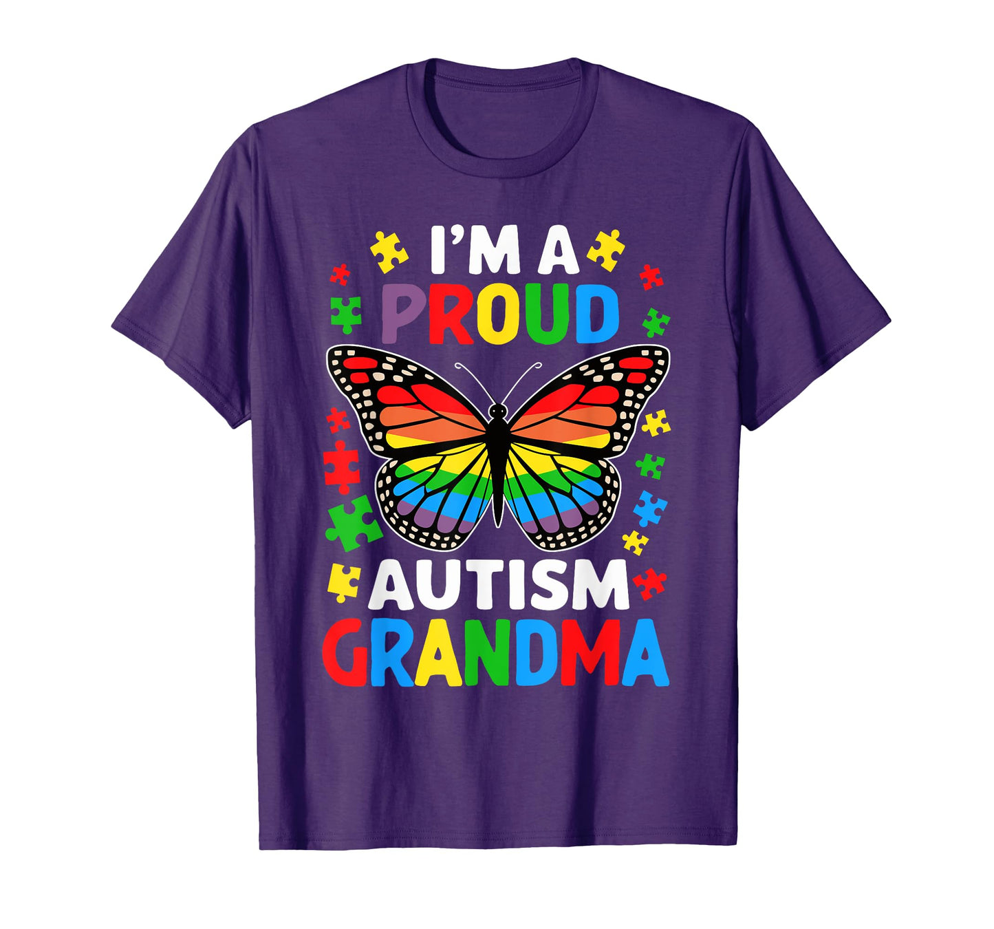 Im A Proud Autism Grandma Awareness Puzzle Piece T-Shirt