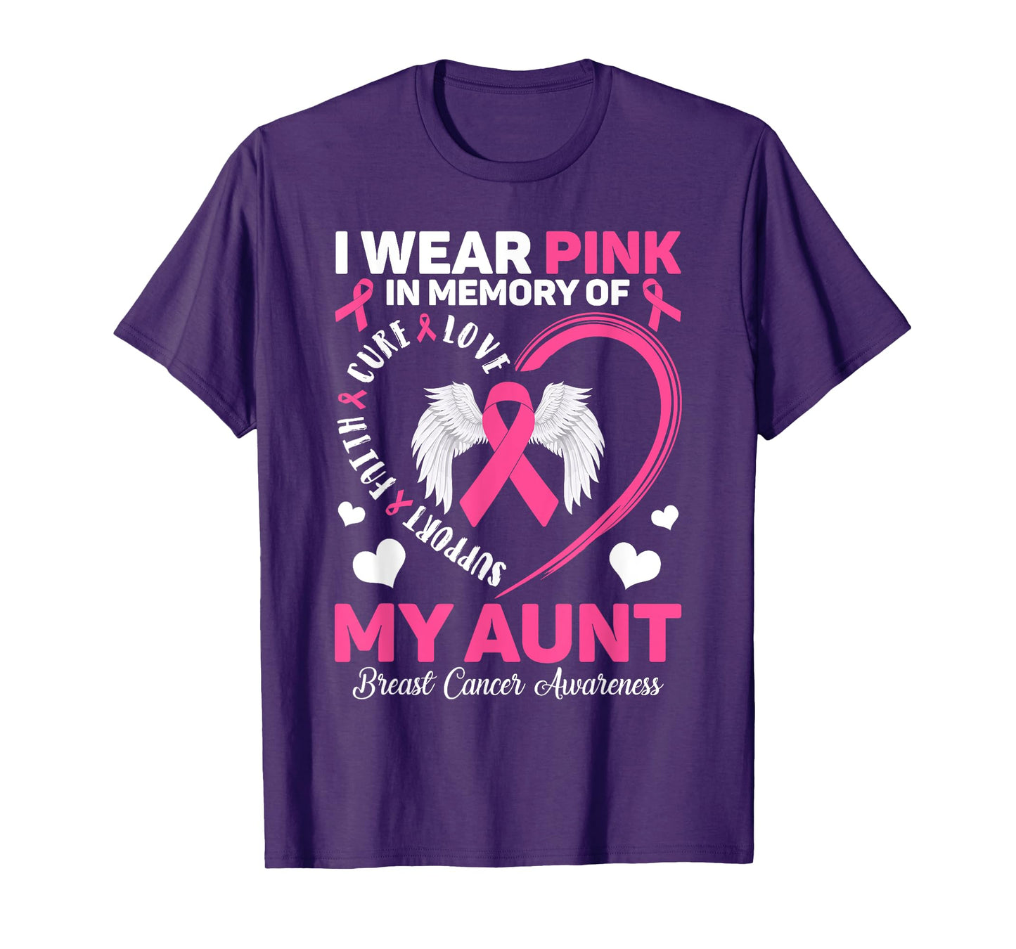 I Wear Pink In Memory Of My Aunt Breast Cancer Awareness T-Shirt