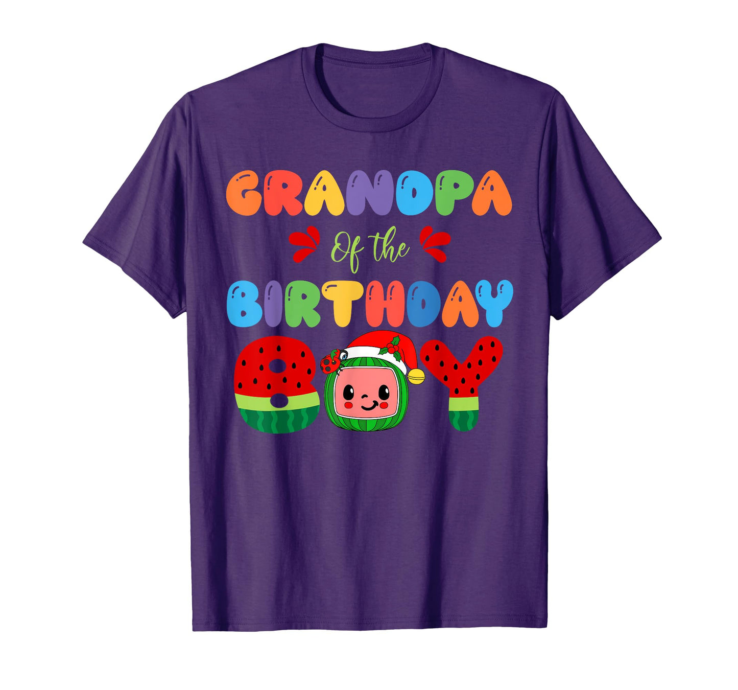 Grandpa of The Birthday Boy Melon Family Matching Funny T-Shirt