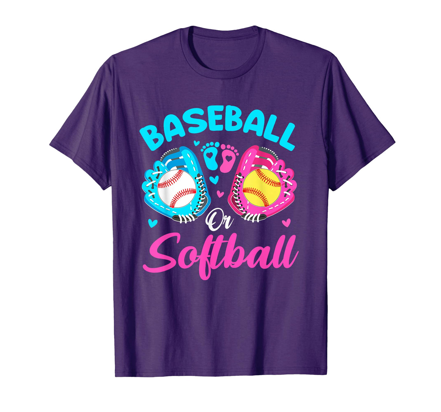 Baseball Or Softball Pink Or Blue Gender Reveal Party T-Shirt