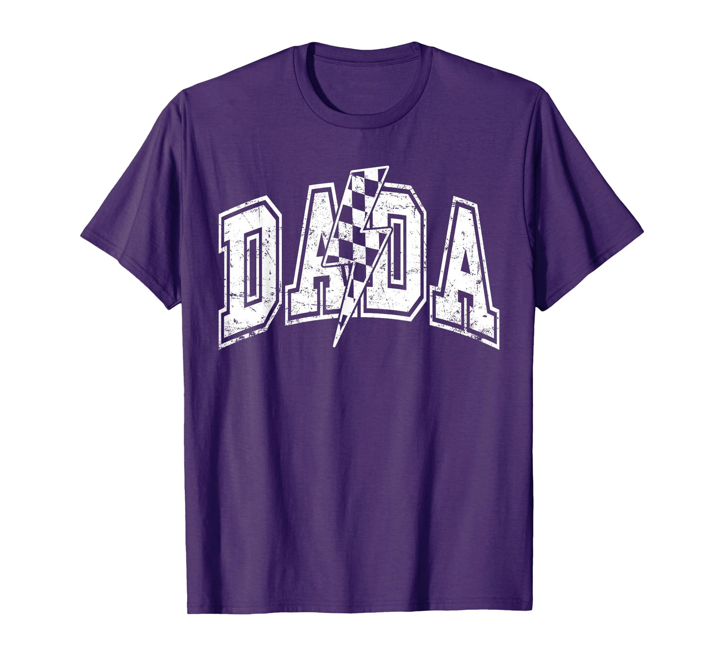 Dada Lightning Bolt Checkered Varsity Dad Men Father's Day T-Shirt