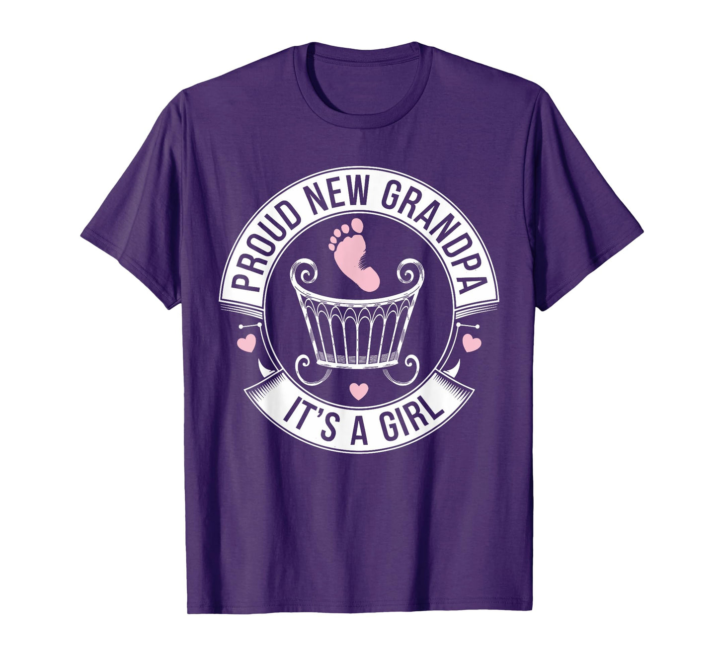 Proud New Grandpa Girl Arrival Design T-Shirt