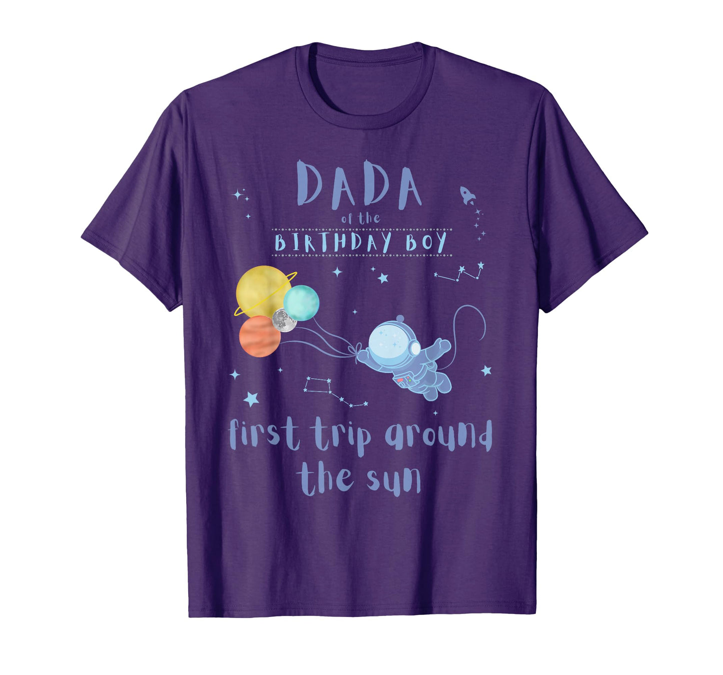 Dada Dad 1st Birthday First Trip Around The Sun Space Bday T-Shirt