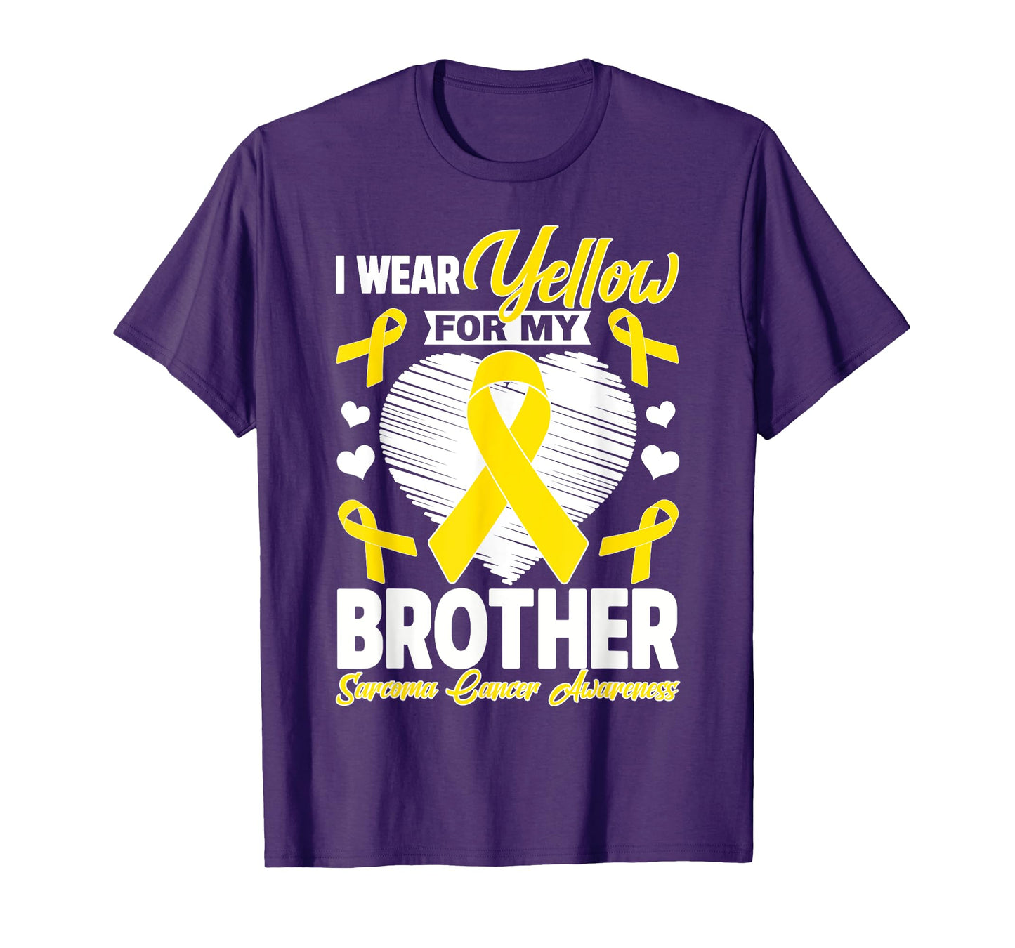 I Wear Yellow For My Brother Sarcoma Cancer Awareness Mom T-Shirt