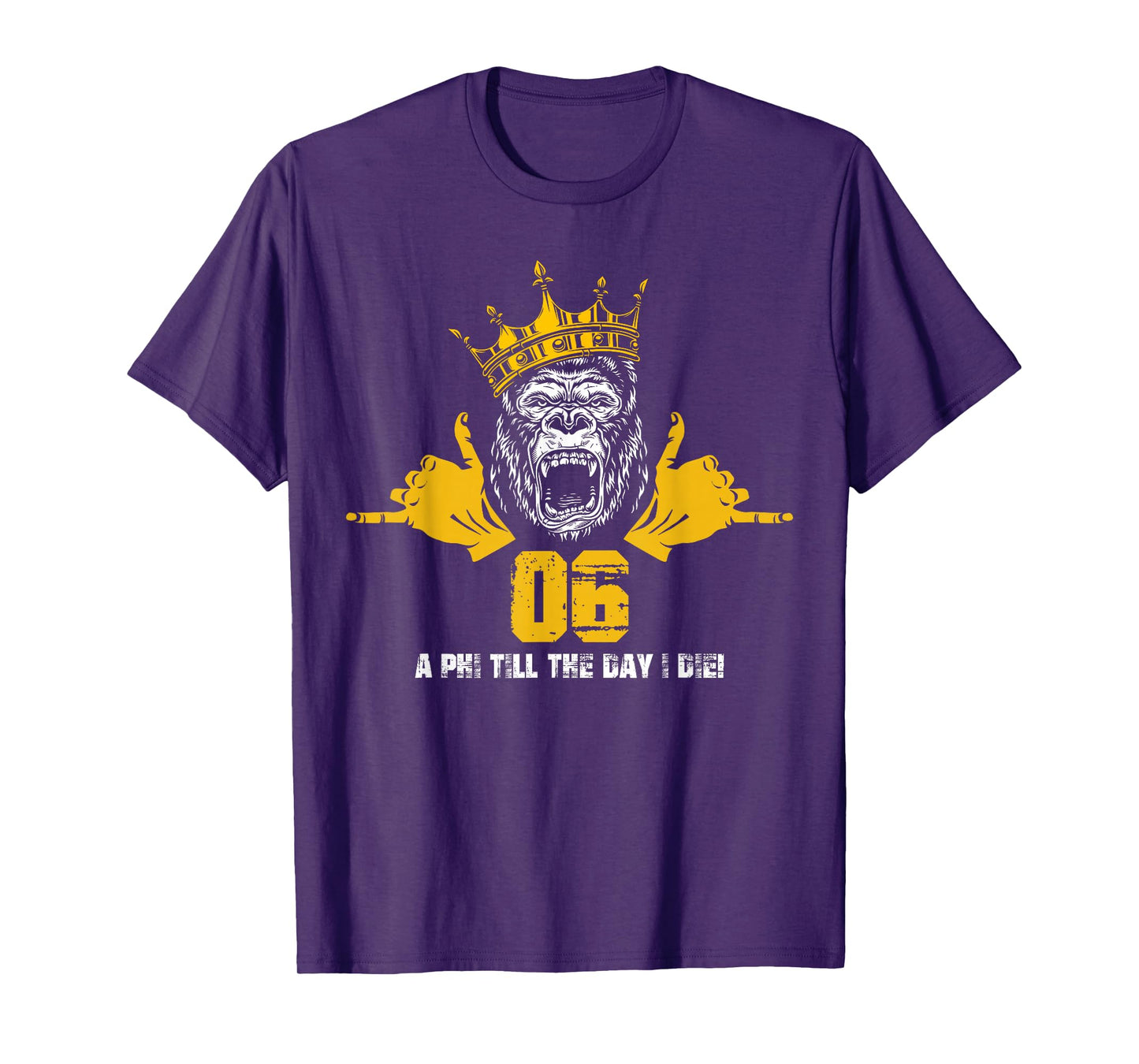 Mens Alpha African 1906 Fraternity Hand Sign Ape Crown T-Shirt