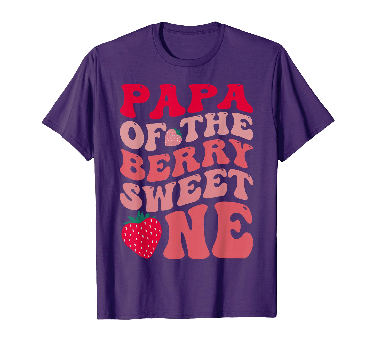 Papa Of The Berry Sweet One Strawberry First Birthday T-Shirt