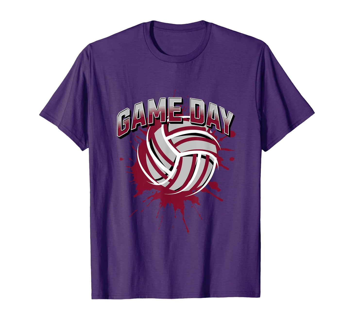 Volleyball Parents Team Game Day Maroon & White Art T-Shirt