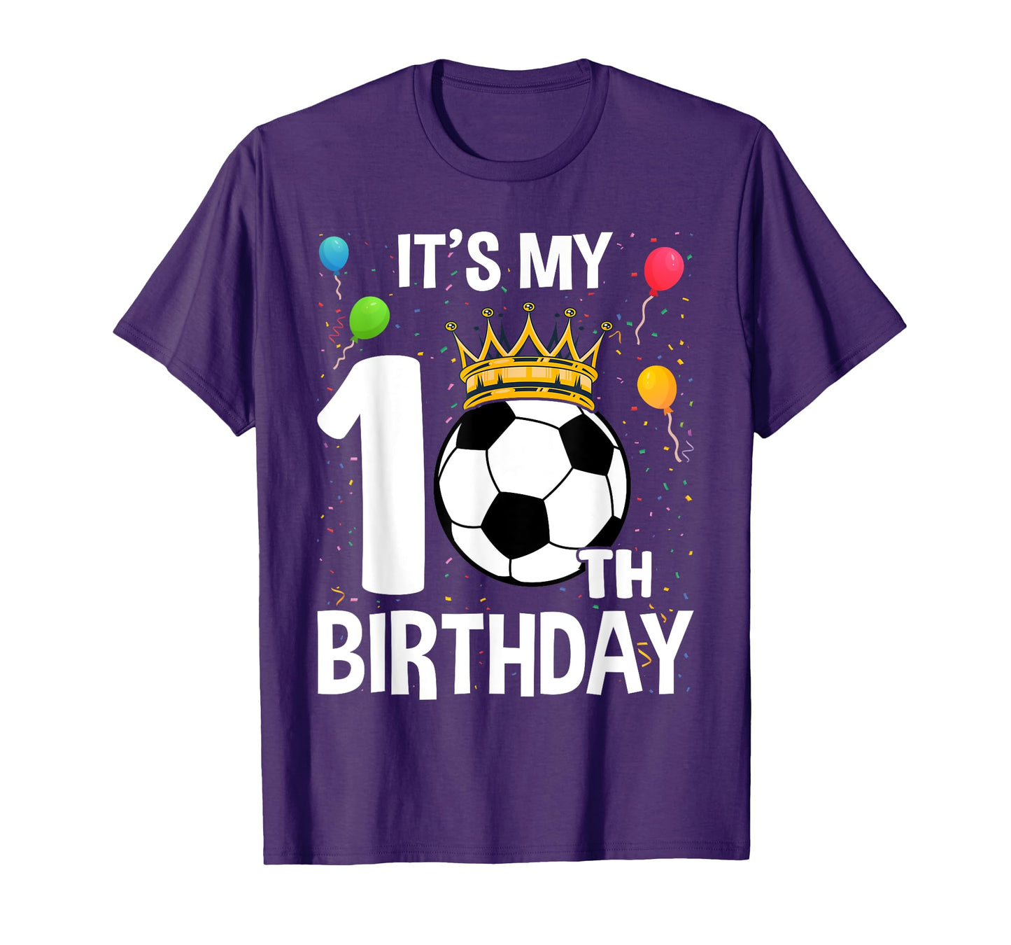 Funny It's My 10th Birthday 10 Years Old Soccer Ball Boys T-Shirt