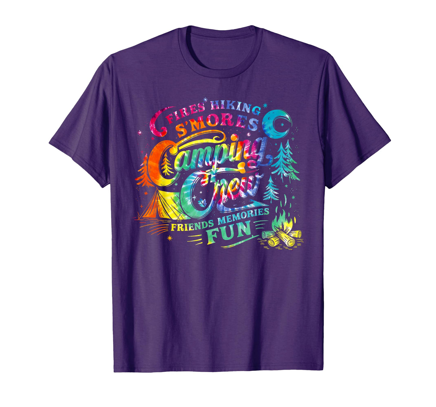 Camping Crew Family Matching Tie Dye Friends Men Women Kid T-Shirt
