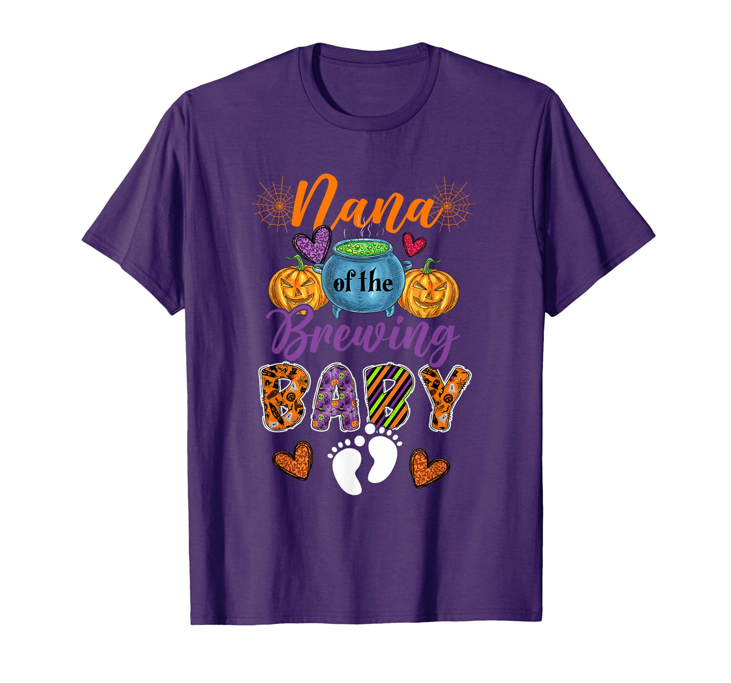 Nana Of The Brewing Halloween Baby Expecting New Baby T-Shirt