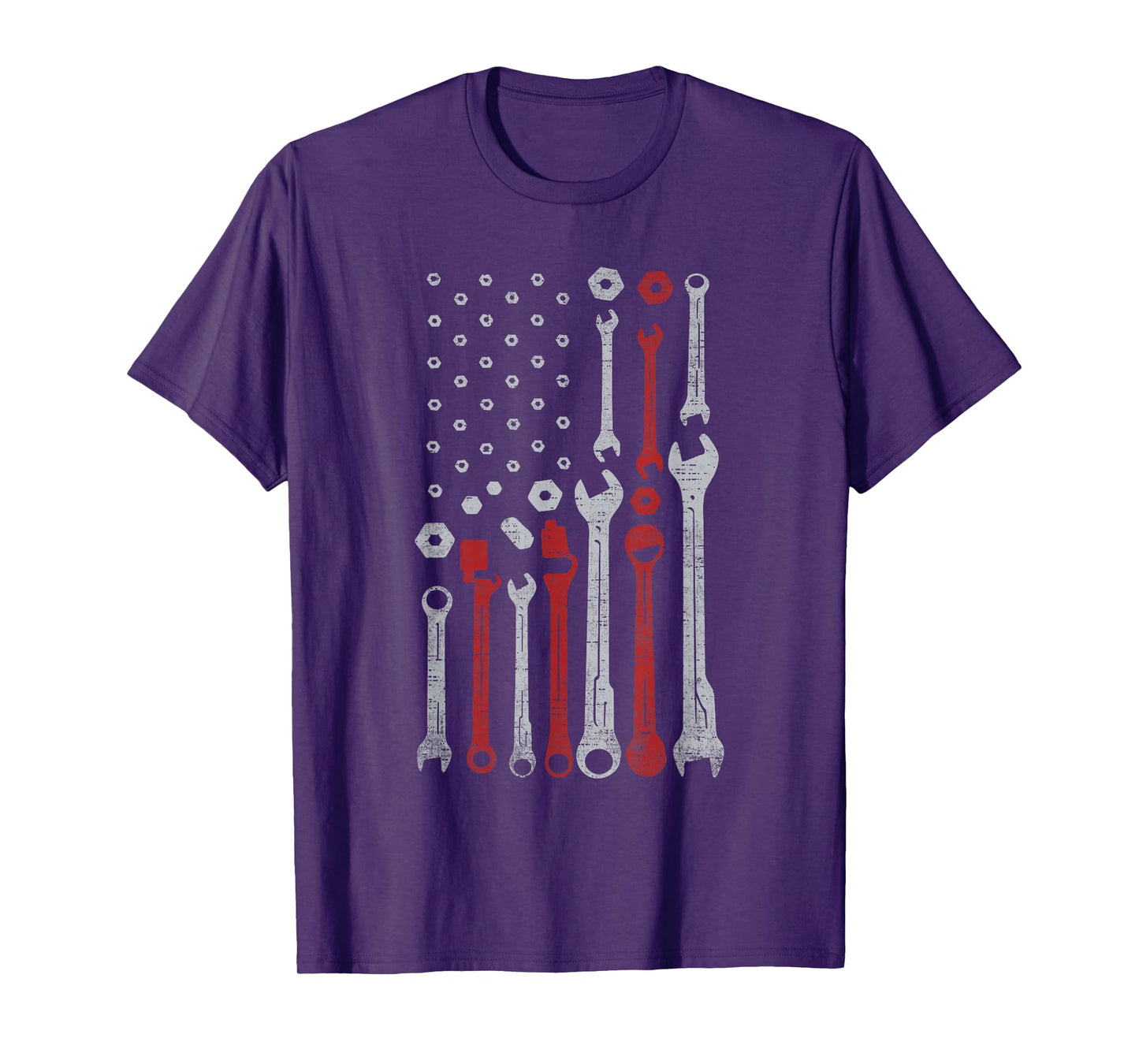Vintage Mechanic Flag USA American Patriotic Flag Car Mens T-Shirt