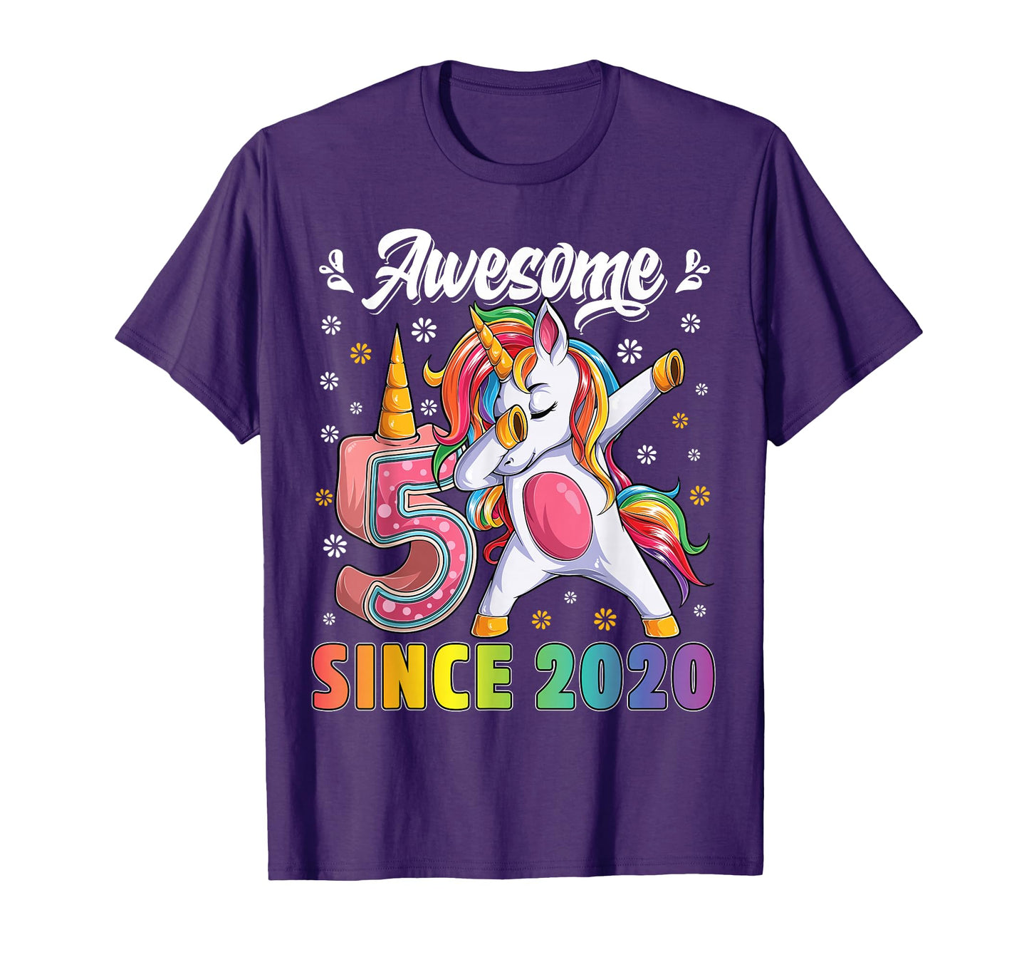 birthday girl shirt 5 years old unicorn 5th bday Girls party T-Shirt