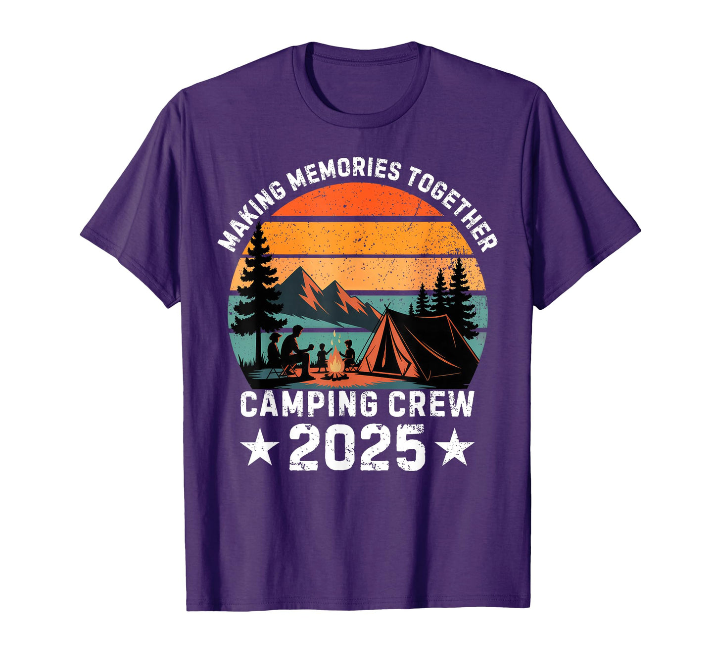 Family Camping Crew 2025 Outdoor Camper Group Matching T-Shirt